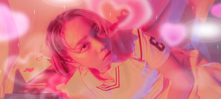 a valentines themed shoot inspired by Tomorrow x Together's cover of "Fairy of Shampoo" (2022)