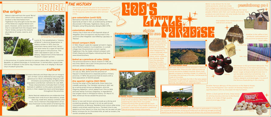 (inside) a brochure about my grandmother's home province